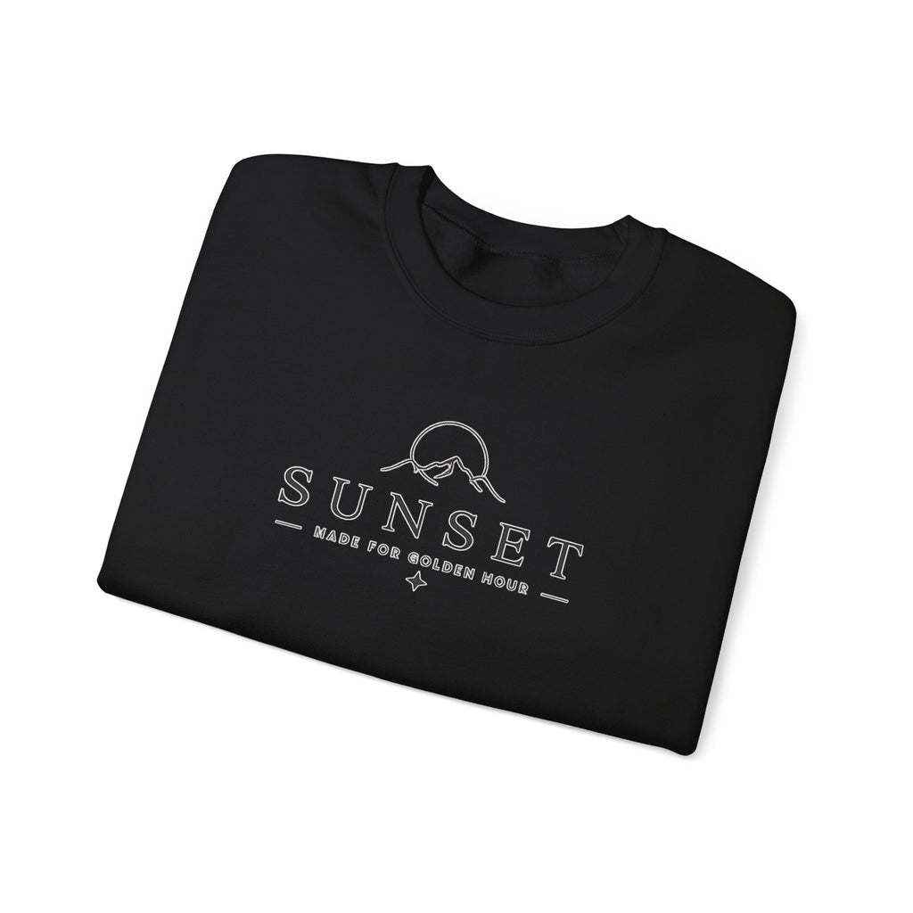 Sunset Mountain Crewneck Sweatshirt — Minimal Outdoor Graphic