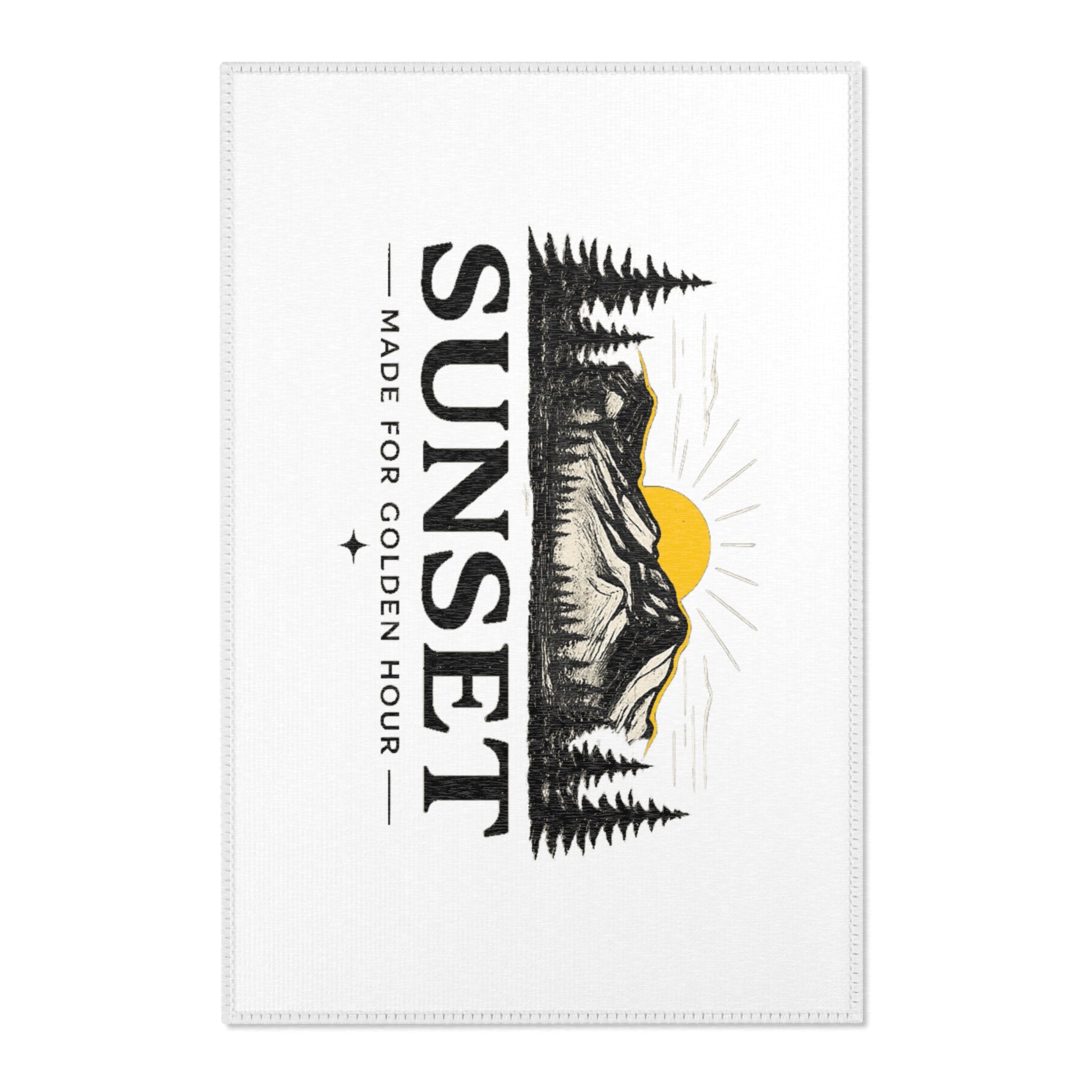 Sunset Mountain Area Rug — 'Sunset Made for Golden Hour' Adventure Decor