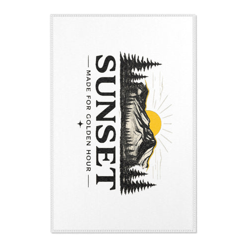 Sunset Mountain Area Rug — 'Sunset Made for Golden Hour' Adventure Decor