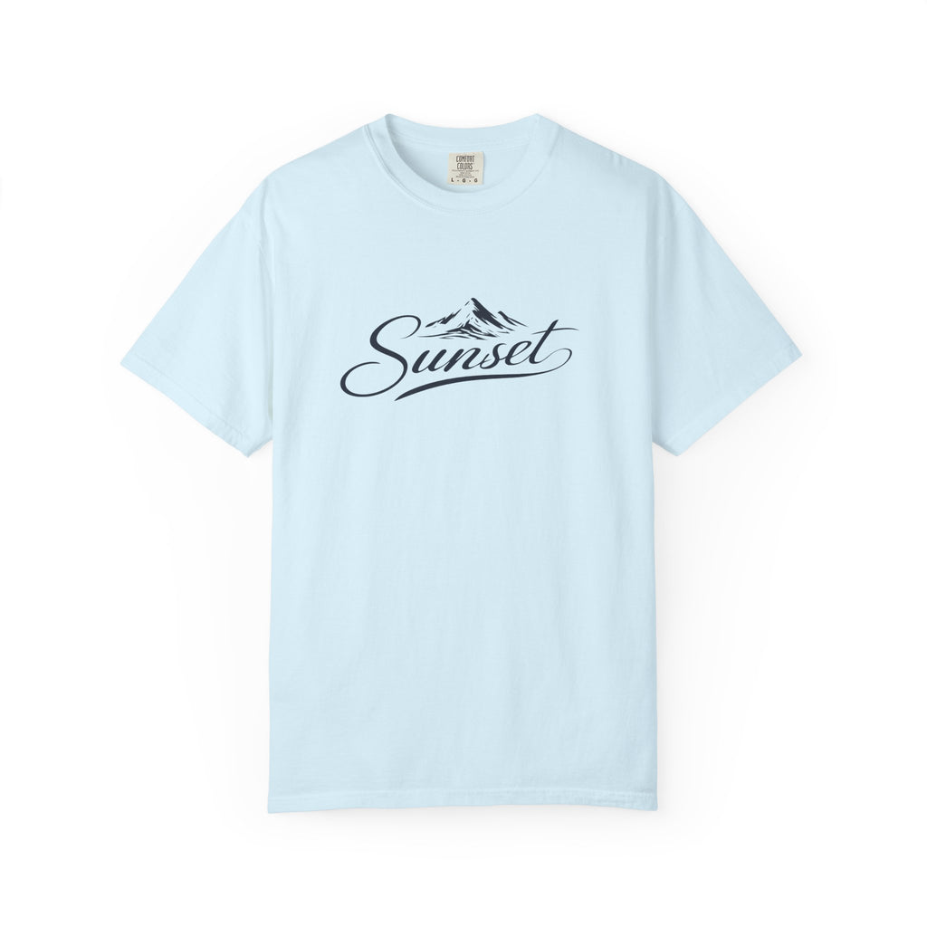 Sunset Script T‑Shirt — Mountain Sunset Graphic Tee