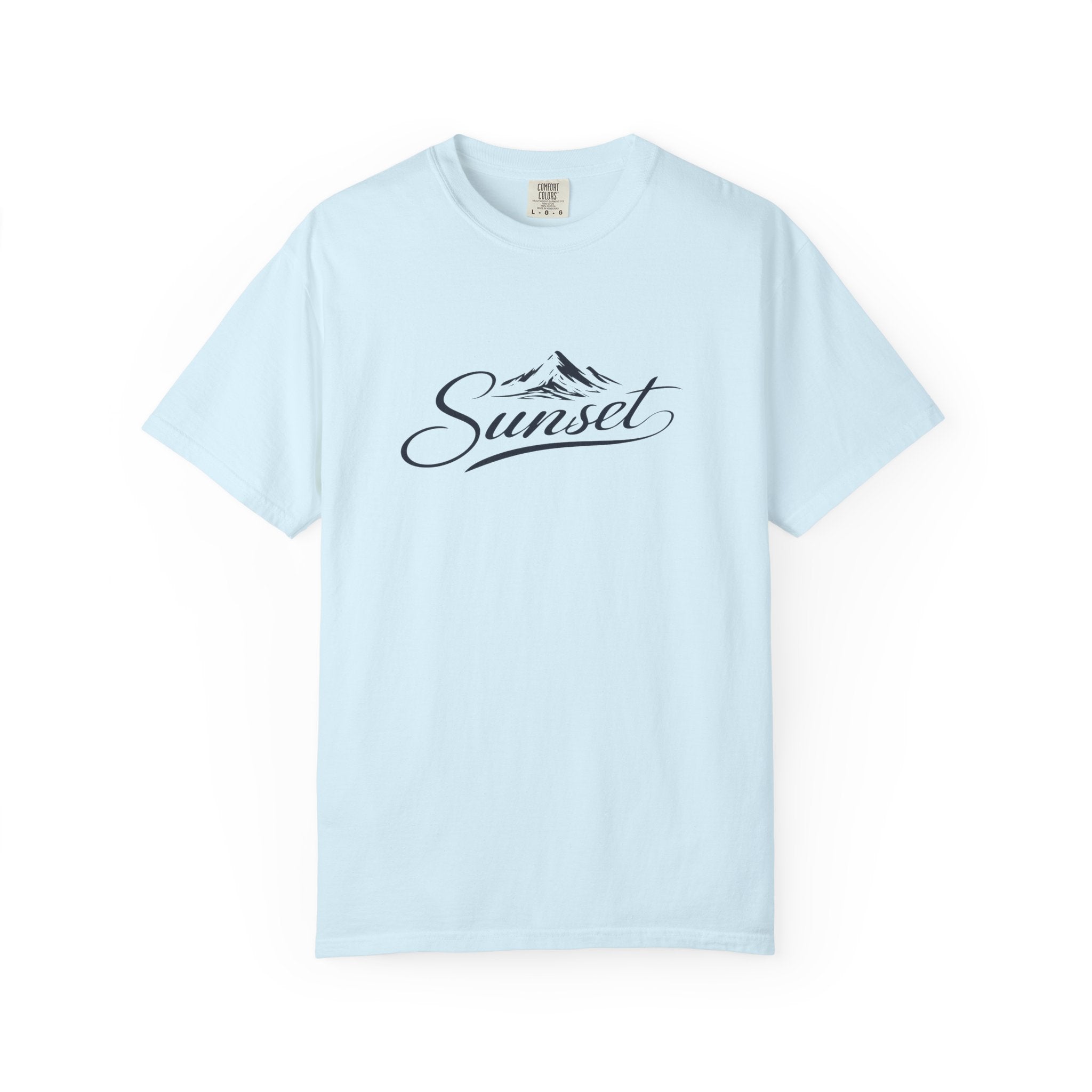 Sunset Script T‑Shirt — Mountain Sunset Graphic Tee