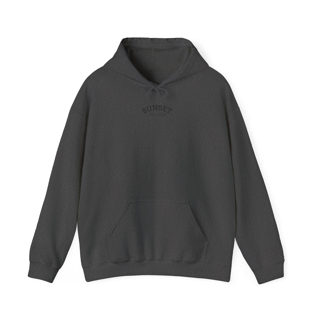 Sunset Est. 2023 Hoodie — Minimal Arch Logo Pullover