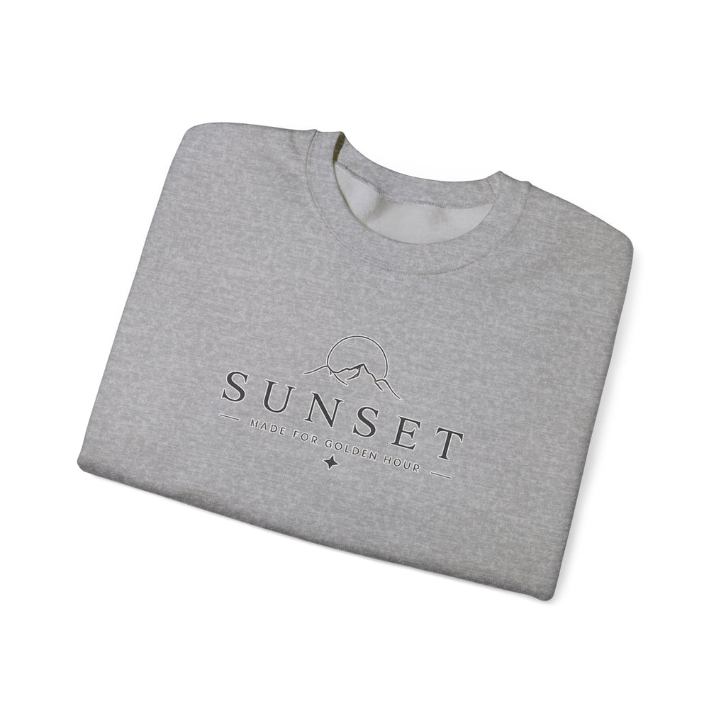 Sunset Mountain Crewneck Sweatshirt — Minimal Outdoor Graphic