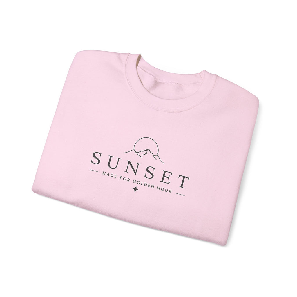 Sunset Mountain Crewneck Sweatshirt — Minimal Outdoor Graphic