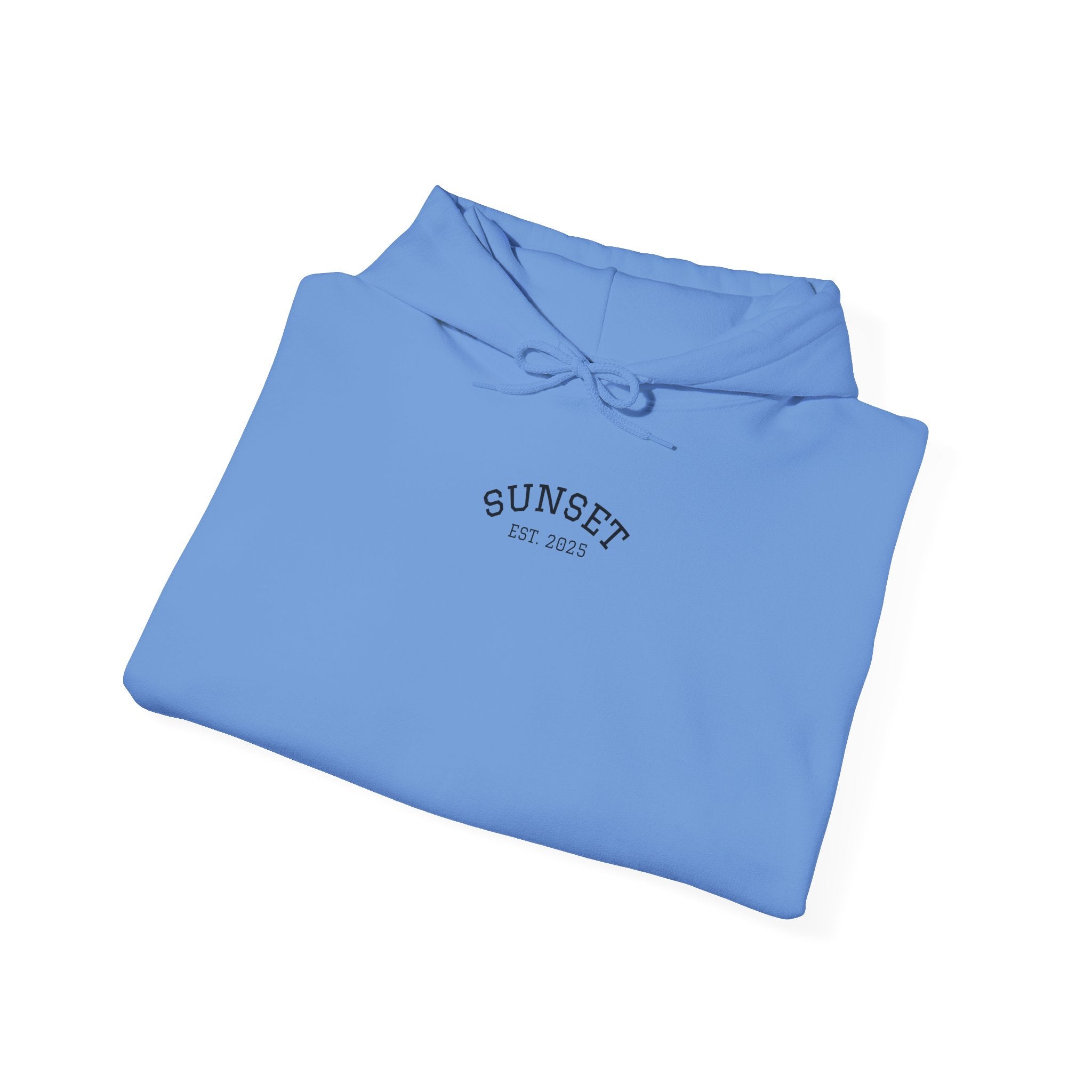 Sunset Est. 2023 Hoodie — Minimal Arch Logo Pullover