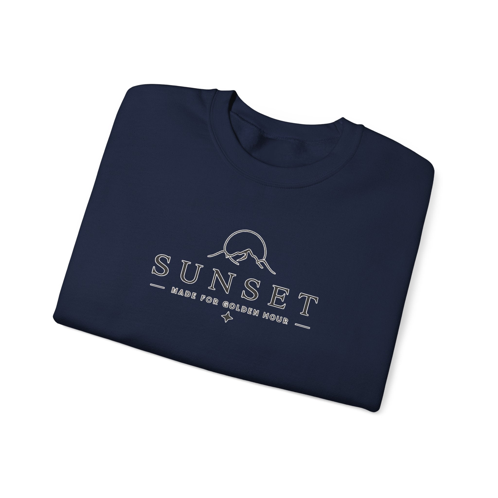 Sunset Mountain Crewneck Sweatshirt — Minimal Outdoor Graphic