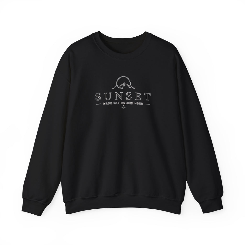 Sunset Mountain Crewneck Sweatshirt — Minimal Outdoor Graphic