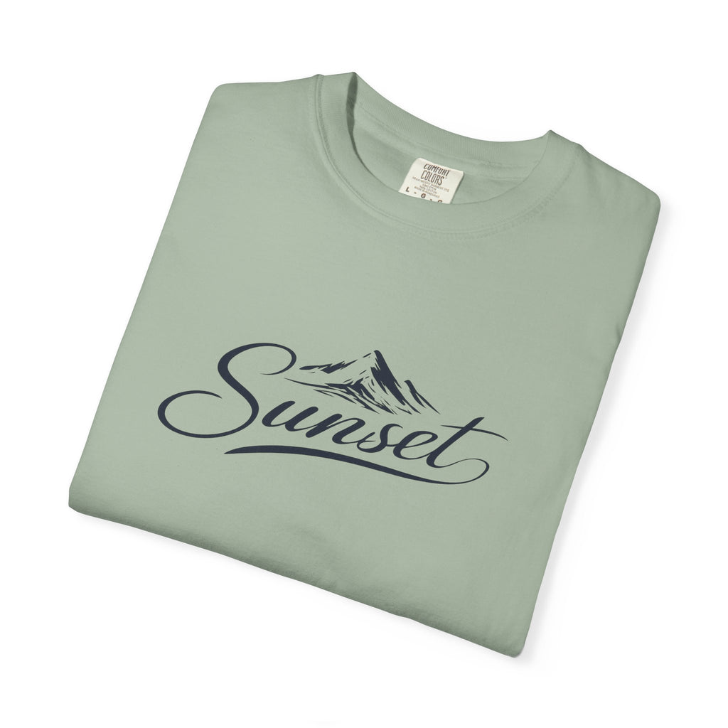 Sunset Script T‑Shirt — Mountain Sunset Graphic Tee