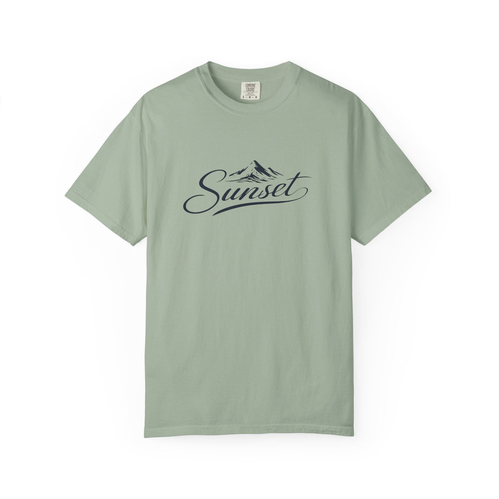 Sunset Script T‑Shirt — Mountain Sunset Graphic Tee