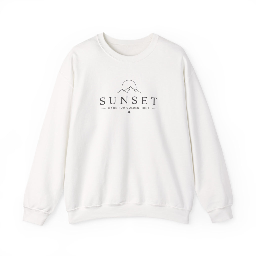 Sunset Mountain Crewneck Sweatshirt — Minimal Outdoor Graphic