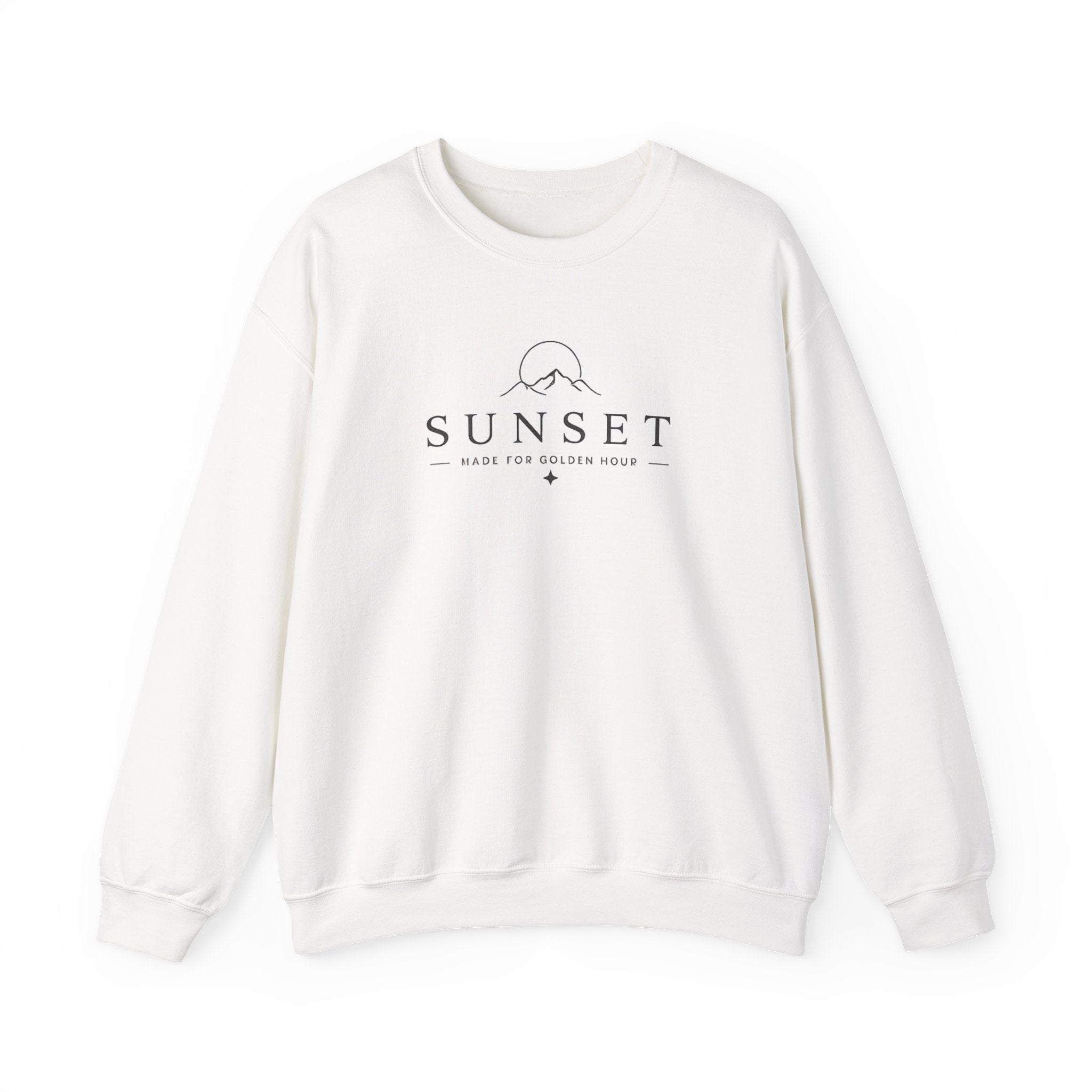 Sunset Mountain Crewneck Sweatshirt — Minimal Outdoor Graphic