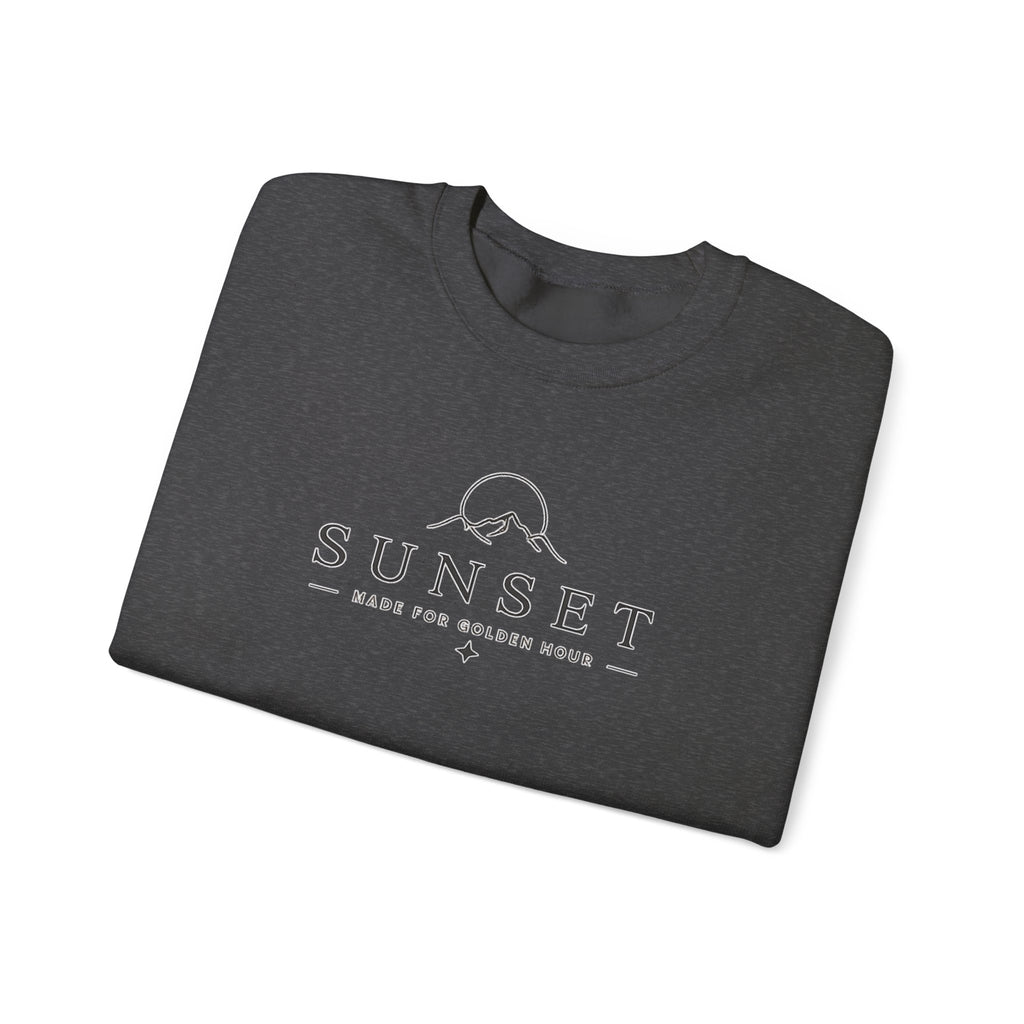 Sunset Mountain Crewneck Sweatshirt — Minimal Outdoor Graphic