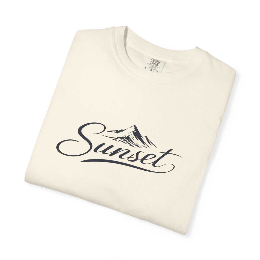 Sunset Script T‑Shirt — Mountain Sunset Graphic Tee