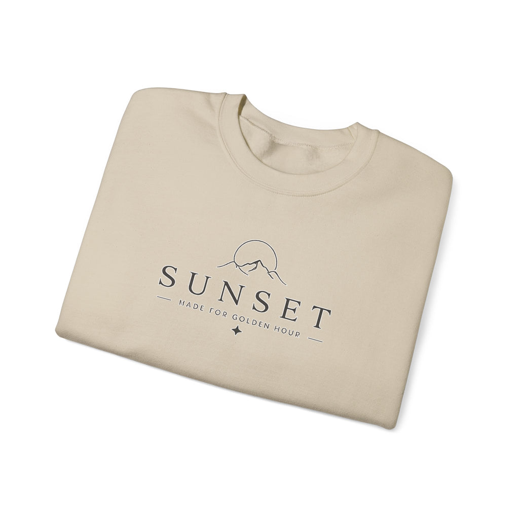 Sunset Mountain Crewneck Sweatshirt — Minimal Outdoor Graphic