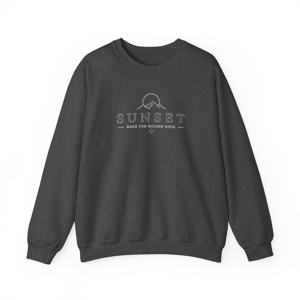 Sunset Mountain Crewneck Sweatshirt — Minimal Outdoor Graphic