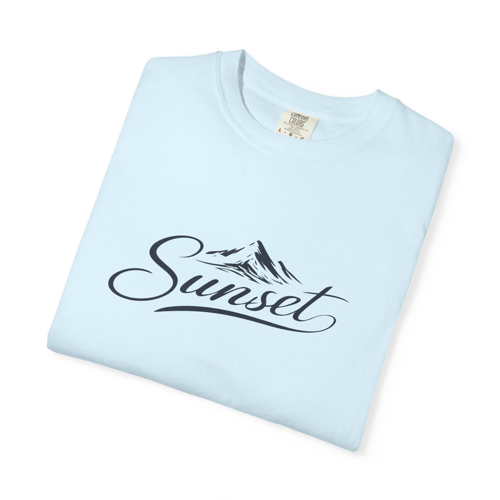 Sunset Script T‑Shirt — Mountain Sunset Graphic Tee