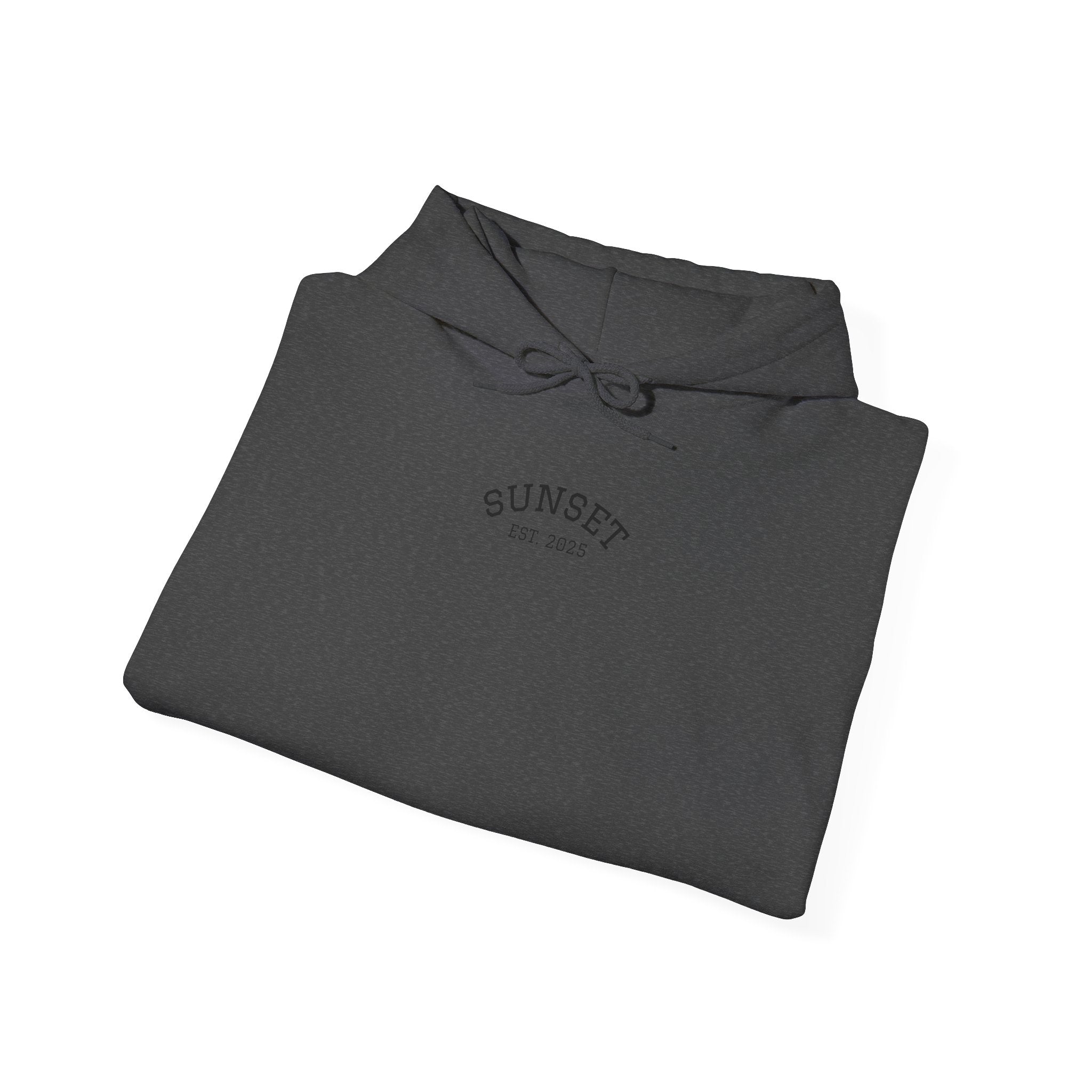 Sunset Est. 2023 Hoodie — Minimal Arch Logo Pullover